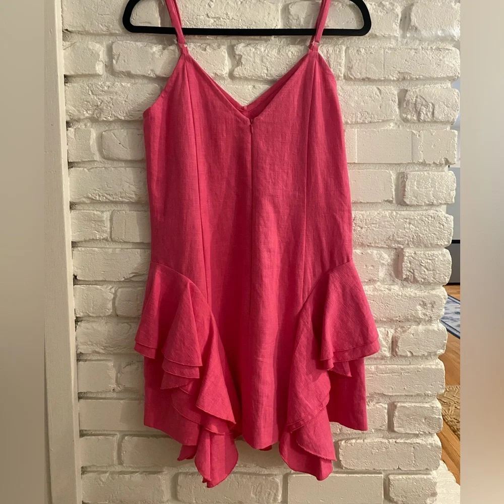 TACH Pink Ruffle Mini Linen Sun Dress - Picture 6 of 11